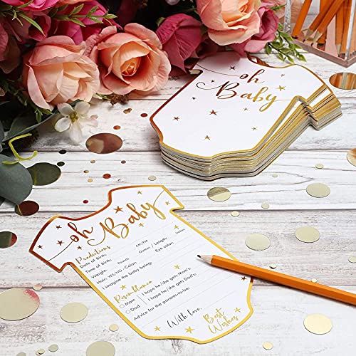 Baby Shower Predictions and Advice Cards, 50 Pack, Gold Foil, 5 x 7 in - Image 3