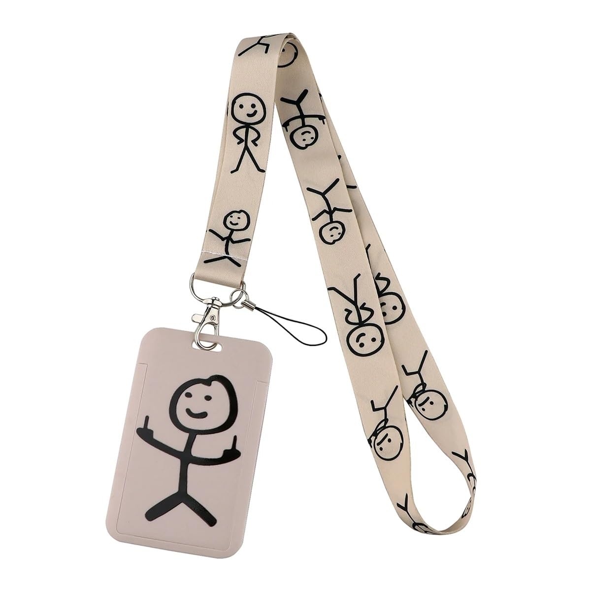 Uyfrd Unisex 6 Funny Middle Finger Stickman Keychain Cute Lanyard Neck Strap For Key Id Card Phone Charm Straps Badge Holder Diy Hanging Rope(6)
