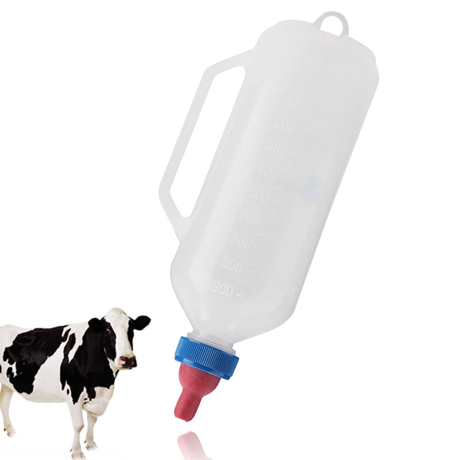 1L Biberon De Lait De Veau, Bouteille De Lait Bouteille d'alimentation De Lait Sucette d'alimentation De Lait De Biberon d'agneau À Visser Biberon Veau avec Tétine pour Chèvre, Agneau, Chiot, Poulain