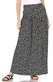 White Polka Dot Skirts for Women Ankle Length Skirt Casual Long Skirt High Waisted Maxi Skirt Reg and Plus Size Skirt Long Skirt (Size X-Large, White Polka Dot)