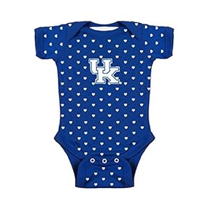 Two Feet Ahead Kentucky Wildcats Hearts Baby onesie Bodysuit Creeper Baby Girl Clothes for Newborn Infants (0-3 Months, Kentucky Wildcats)