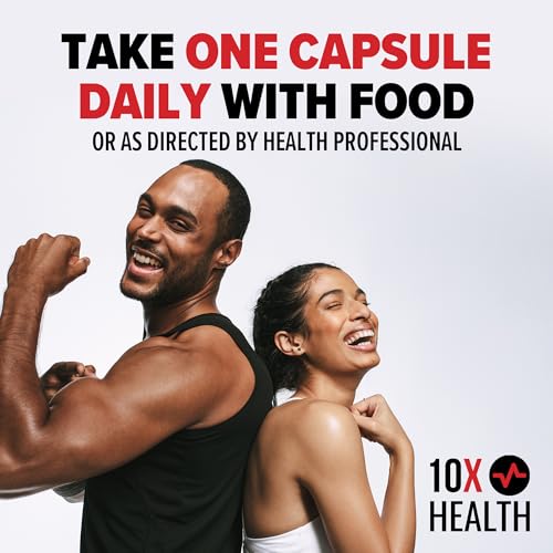Image of 10X Health Zinc 30mg - 60 Capsules | Zinc Supplements: DNA & Protein Synthesis, Immune Support, Highly Absorbable, 60ct