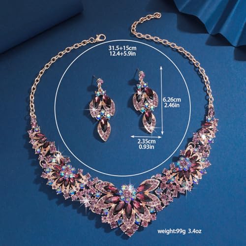 Image of Shining Diva Fashion Stylish Design Fancy Crystal Necklace Jewellery Set for Women | Trendy Celebrity Inspired Jewellery