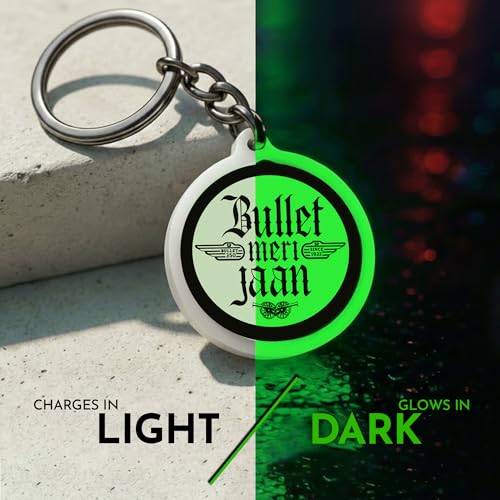 Image of Mi Glow Store Glow in Dark Keychain for Bike Men | Gift for Man | Bike Accessories | Charges in Light Glows in Dark | Key chain for Bike
