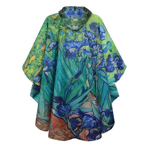 Image of SaphiRose Adult Rain Poncho Waterproof Hooded Zipper Raincoat with Pockets | OEKO-TEX Certified 100% Polyester, Lightweight Packable Storage Pouch, Heat-Sealed Seams, Quick-Dry for Outdoor Hiking
