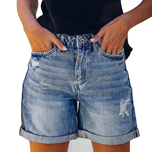 Bermuda denim femme taille haute : le short large et fluide pour un look d'été décontracté