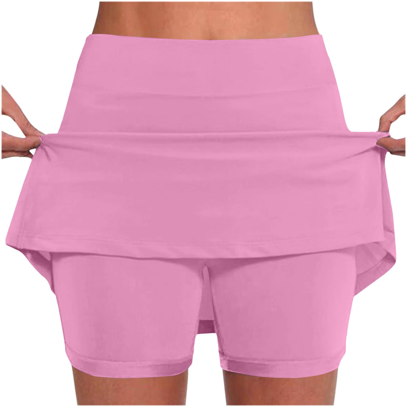 Skorts for Women Plus Size Tummy Control Legging with Skirts Casual High Waist Mini Skirts Athletic Tennis Short — view 26