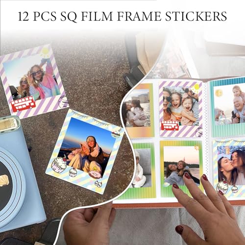 WOGOZAN SQ Film Accessories for Instax Square SQ1 SQ40 SQ6 SQ10 SQ20 SP-3 Instant Camera 2.9x3.4 Inch Film with 20 Magnetic Photo Frames Refrigerator Photo Display and 12 DIY Stickers by WOGOZAN - Image 4