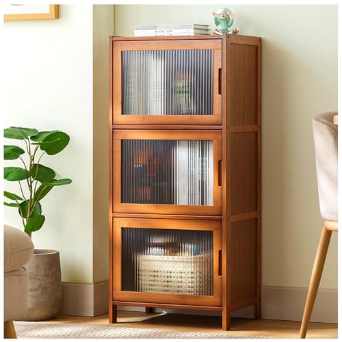 ETKIN Estantería Estrecha de 6 Niveles, con Puertas, Estantes de Almacenamiento de Exhibición de Pie, Estantería Alta para la Oficina, Sala de Estar,43×97cm/17×38in