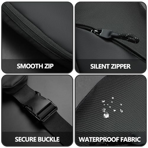 Simptech Bolsa transversal, pochete com dois bolsos, resistente à água, cinto de corrida, suporte de