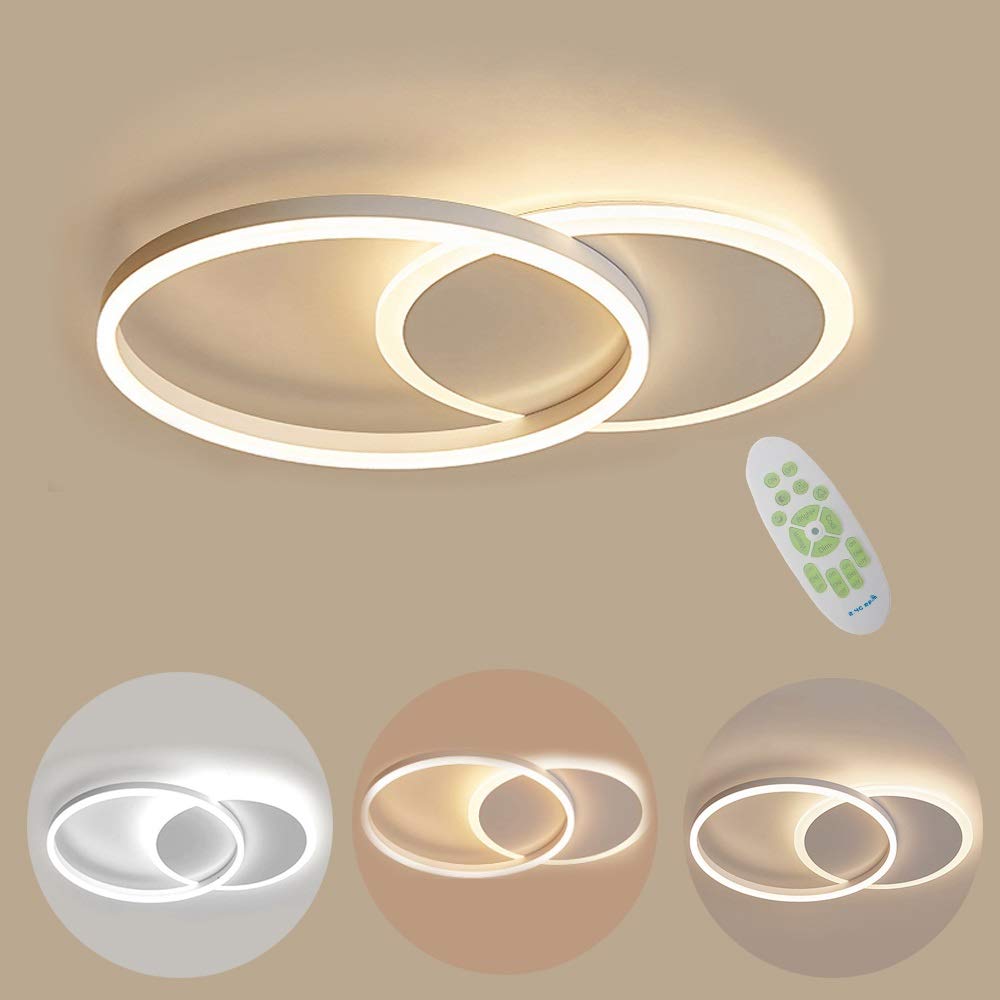 Lichtsse LED Deckenleuchte 36W 3060lm – Dimmbar Per Fernbedienung, 55x40x6 Cm, Für Wohnzimmer, Schlafzimmer, Kinderzimmer