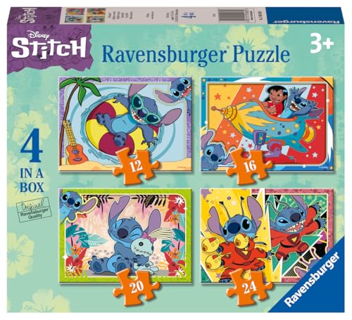 Ravensburger - Puzzle 4 en 1 évolutif - Disney Stitch