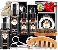 XIKEZAN Beard Kit for Men Care w/Beard Conditioner, Wash, Oil, Balm, Brush, Comb,Birthday Fathers Valentines Gifts for Men Him Dad Husband Boyfriend Christmas Gifts Mens Stocking Stuffers
