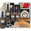 XIKEZAN Beard Kit for Men Grooming & Care w/Beard Conditioner, Wash, Oil, Balm, Brush, Comb,Birthday Fathers Valentines Gifts for Men Him Dad Husband Boyfriend Christmas Gifts Mens Stocking Stuffers
