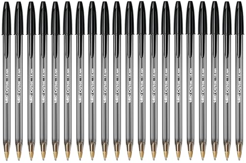 BIC Cristal Large Ballpoint Pens - Wide Point 1.6mm - Black Ink - Pack of 20