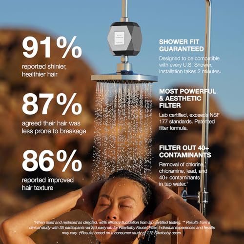 Image of Filterbaby Diamond Shower Filter, IAPMO Certified to NSF177 Standard,Expert Developed Filter for Skin&Hair,Lab Tested to Reduce up to 99%Chlorine,Chloramine&Impurities,Eco Friendly Long Lasting,Chrome