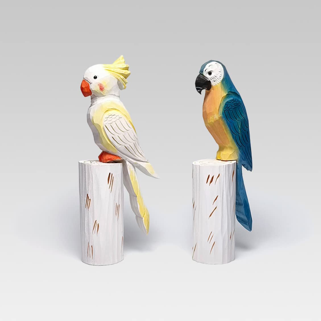 Amazon.co.jp: 鳥の木製置物 インコ 鳥の彫刻 タイプ 木製彫刻