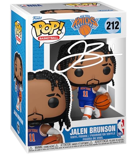 Jalen Brunson #212 Facsimile Signed Reprint Laser Autographed Funko POP! Basketball New York Knicks Figurine with Protector Case