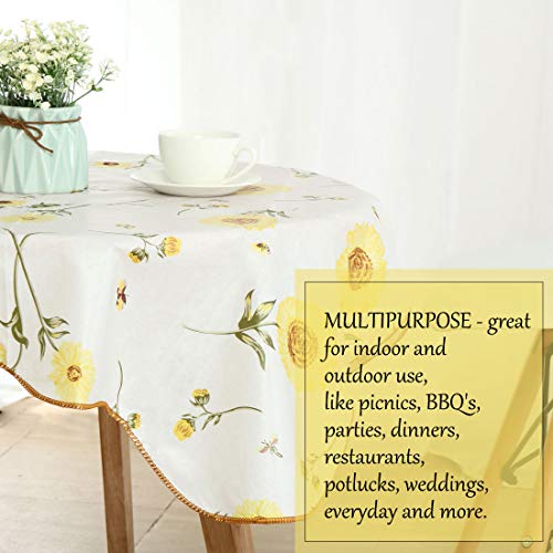 Uxcell Vinyl Plastic Tablecloth For Square Tables 35" X 35" Flower Printed, Wedding/Restaurant/Parties Tablecloth Decoration, Water Oil #TOP7
