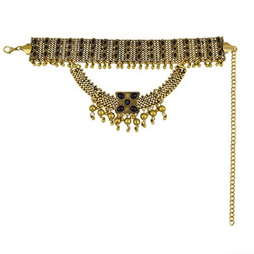 Idealway Retro Boho Tribal Tassel Collar Bib Chain Chunky Pendant Statement Necklace Choker For Women (Gold) #TOP3