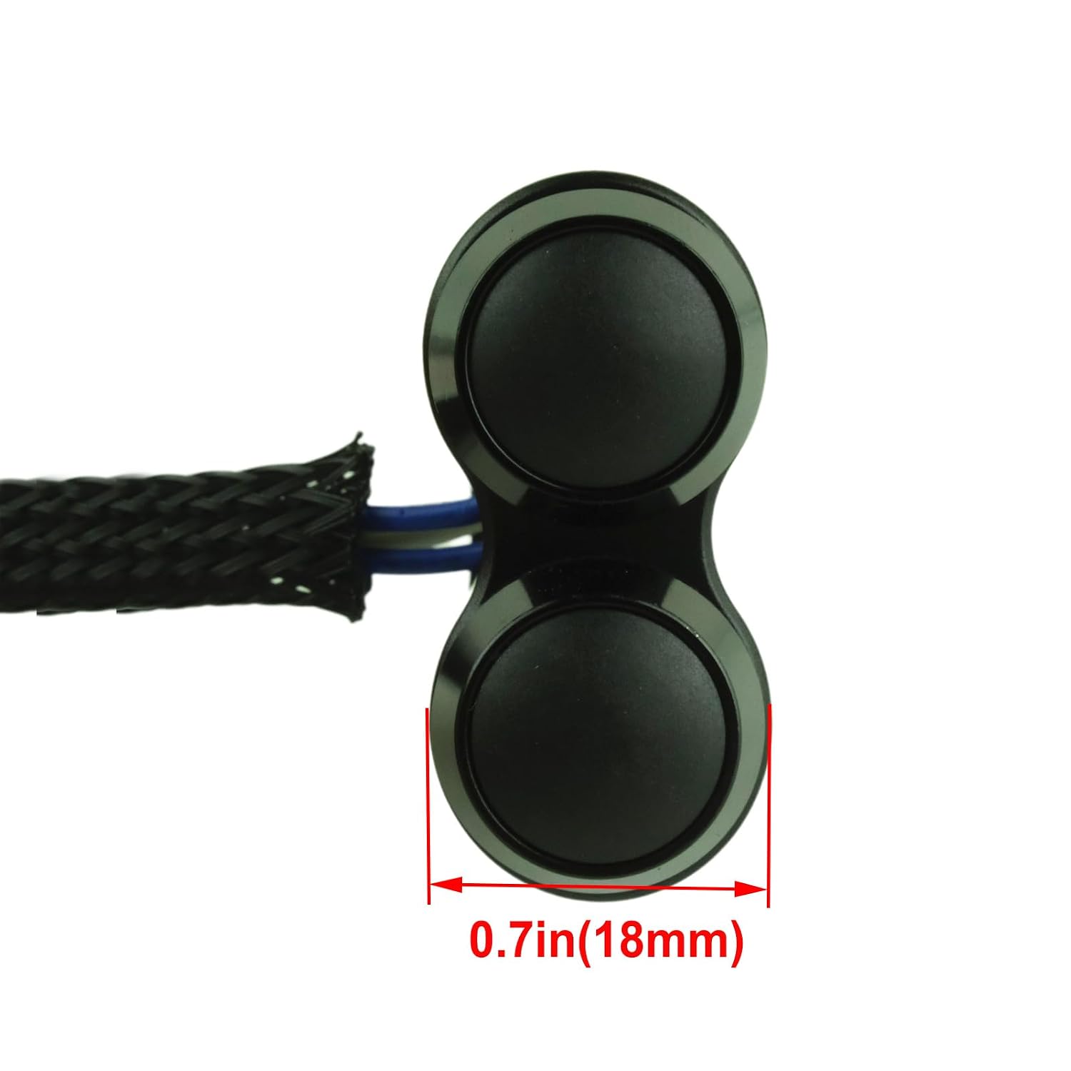 2 Buttons Aluminum Motorcycle Handlebar Switch Turn Signal Horn Headlight Starter Power Control for 7/8 inch bar Bobber Cafe Racer Chopper (Black, Fit 7/8 inch Handlebar)