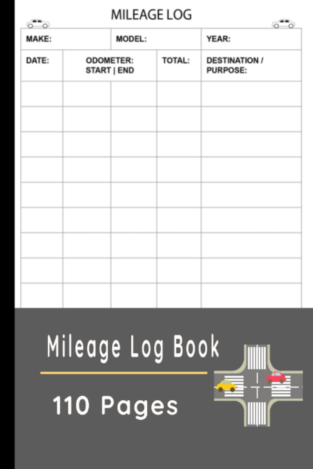 Mileage log book recording mileages sheets 110