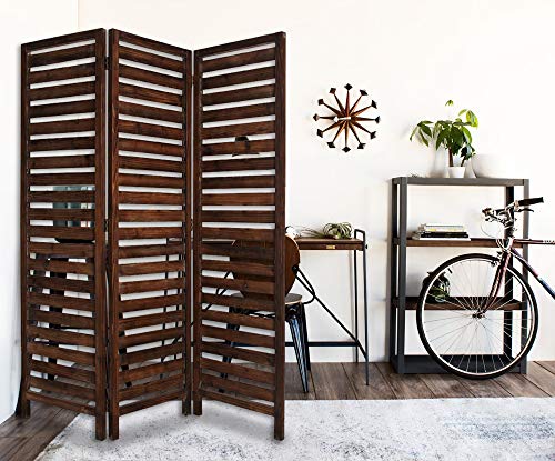 Screen Gems Fortress Screen Room Divider, 63"L x 72"H, Brown