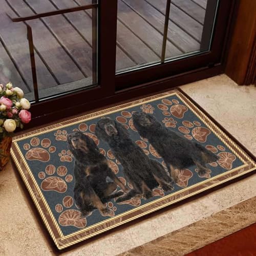 ���փ}�b�g �S�[�h���E�Z�b�^�[�̉Ԃ̑��� - �� 50×80cm doormat Gordon Setter Flower Paw - Dog