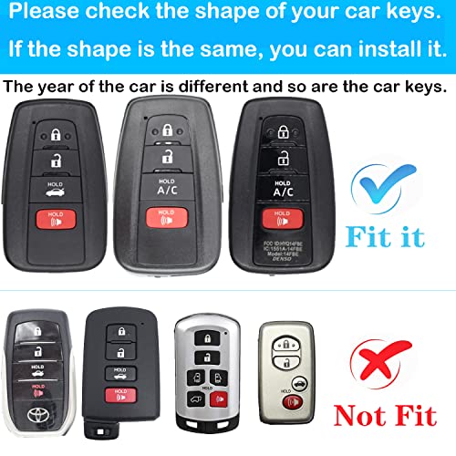 Kirsnda Compatible With Toyota Key Fob Cover,Case With Keychain,Soft Tpu 360 Degree Protection Key Case For 2018-2022 Camry Rav4 Highlander Avalon C-Hr Prius Corolla Gt86 Smart Key,Key Shell-Pink #TOP1