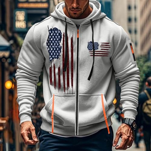Tactical Zip up Hoodies for Men American Flag Graphic Hoodie Vintage Shirt with Pockets Military Workout Sweatshirt2