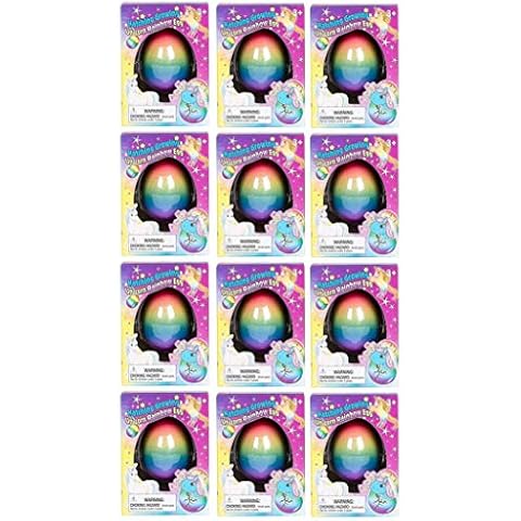 Master Toys and Novelties 12 Pack - Surprise Growing Unicorn Hatching Rainbow Egg Kids Toys, Assorted Colors Cover