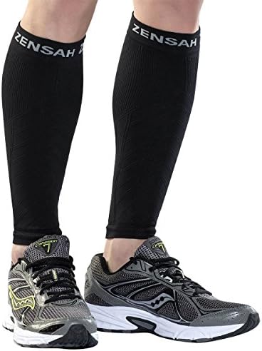 Zensah Compression Leg Sleeves, Black, Small/Medium