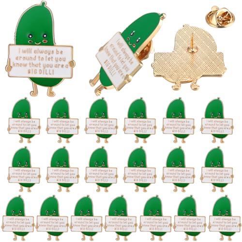 20/ 40 Pcs Inspirational Pickle Enamel Pins Motivational Dill Cucumber Lapel Pins Christmas Gift for Friend Coworker Employee(20 Pcs)