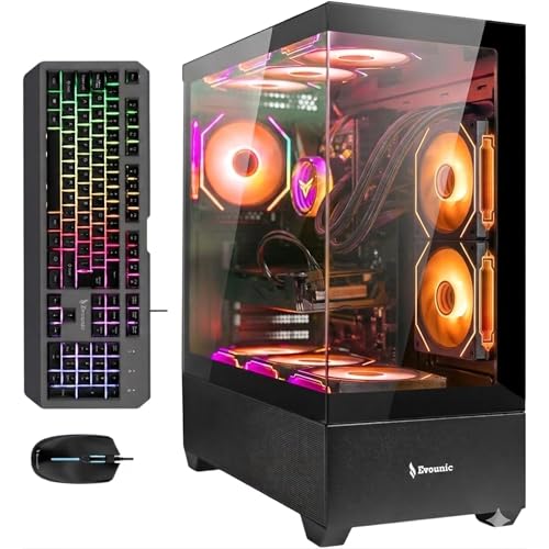 Evounic High FPS �Q�[�~���OPC�f�X�N�g�b�v�AAMD Ryzen 5 3500X�ARX6600 XT �O���t�B�b�N�X�A16GB RAM�A512GB NVMe SSD�A1TB HDD�AWi-Fi6�ABT 5.4�A650W PSU�AWindow