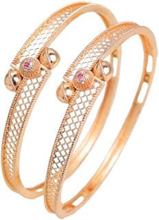 Zeraki Jewels Women's Traditional Gold Plated Priyanka Bangle (Set of 2) Price In India