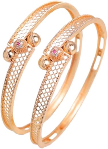 Zeraki Jewels Women's Traditional Gold Plated Priyanka Bangle (Set of 2)