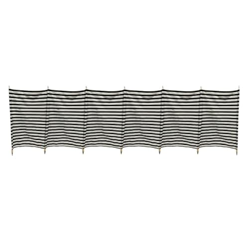 Miriad Quest Leisure Shetland Wooden 7 Pole Windbreak Heavy Duty, Freestanding Metal Tipped Poles Twin Caravan Rail Kedor Attachment for Camping Beach Garden Caravans and Motorhomes.
