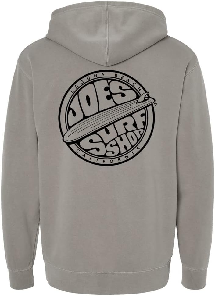 JOES SURF SHOP Fins Up Pigment-Dyed Hoodies -80/20 Cotton/Poly in Sizes XS-3XL