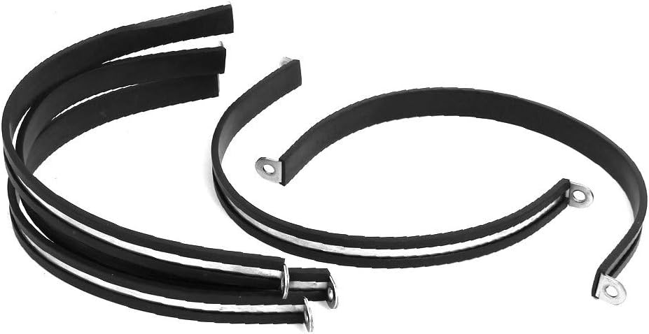 New Lon0167 140mm Dia Featured EPDM Rubber Lined reliable efficacy U Shaped Wire Fuel Hose Pipe Clips Clamps 5pcs(id:035 40 5e 7f5)