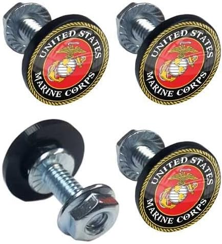 Black Motorcycle License Plate Frame Tag Bolt Kit 4 Pcs for E Corps Model-PYT-8888-2331