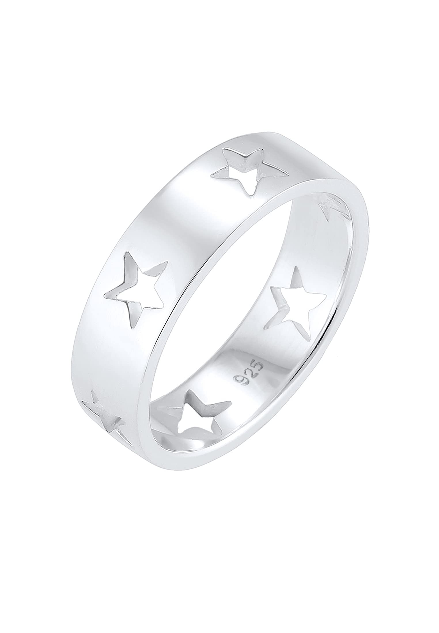 Elli Women's 925 Sterling Silver Xilion Cut Stars Ring, Size M