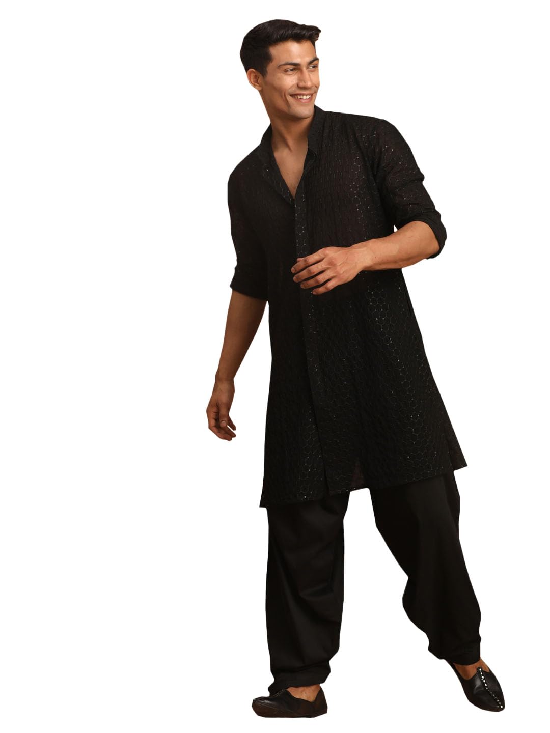 Embroidered Georgette Stylish Kurta Patiala Set for Men – Elegant Ethnic Wear for Special Occasions-image-41