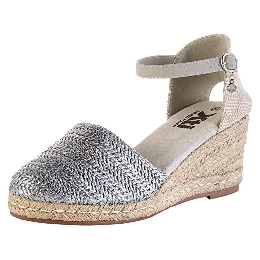 XTI 49704.0, Sandalias con Plataforma para Mujer, Plateado (Plata Plata), 37 EU