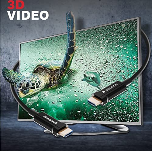 Image of Honeywell HDMI AOC 2.1 Complaint 50 Meters, Transmission Speed of 48GBPS, Supports UHD Resolution of 8K@60Hz, Male-to-Male, High-Speed Fiber Optics Cable, Compatible with TV, Gaming Console, etc.