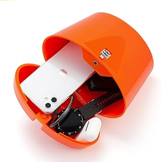 Cassaforte portatile con password per esterni, accessorio portatile per strada, con chiave combinata e password, mini cassaforte (arancione)