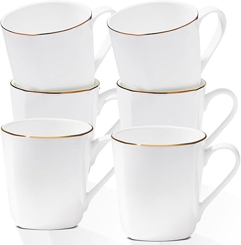 Miniatura 1 de Gang Rinpoche Juego de 4 tazas de café blancas para té, capuchino, café con leche, cacao (blanco Q5-2)