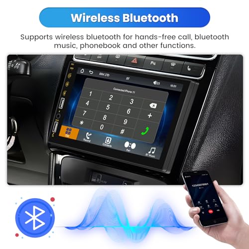 7 Inch Single Din Car Stereo Wireless CarPlay Android Auto - Image 4