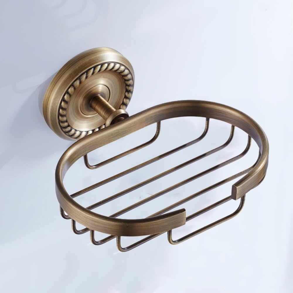Antique Brass Bathroom Accessories Hardware Set Towel Bar Rail Rack Toilet Paper Holder Toilet Brush Shower Soap Dish Holder,Soap Basket