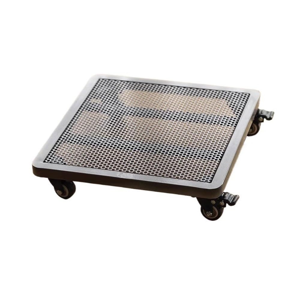 Soporte para plantas Bandeja for macetas con ruedas universales y freno, base de hierro metal for bonsái celosías cuadradas(Medio)