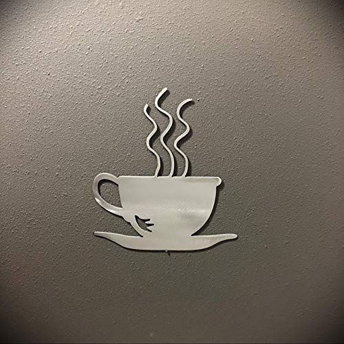 Coffee Cup Metal Stencil Art Decoration 37 x 7 Plasma Cut Kitchen Hanging